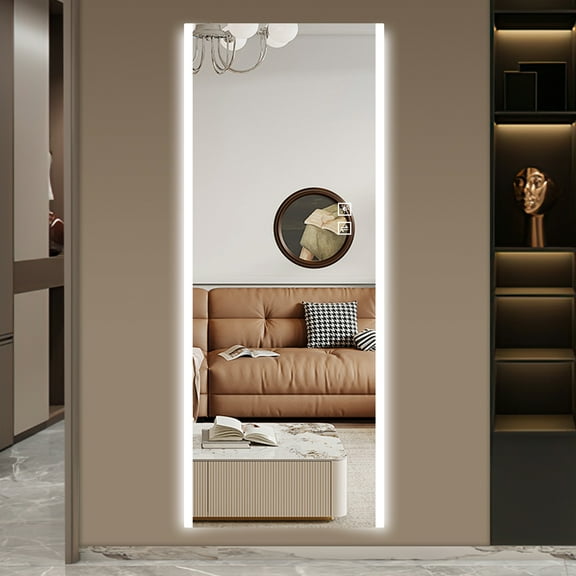 65*21in Led mirror full length,Frameless full-length mirror,Wall Mounted Mirror with Light