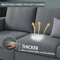 thumbnail image 5 of 3 Seat L Shape Sofa,Small Sectional Sofa with Ottoman, Comfortable Corduroy Couch, Modern Convertable Couches for Living Room Apartments Small Space, Gray, 5 of 6