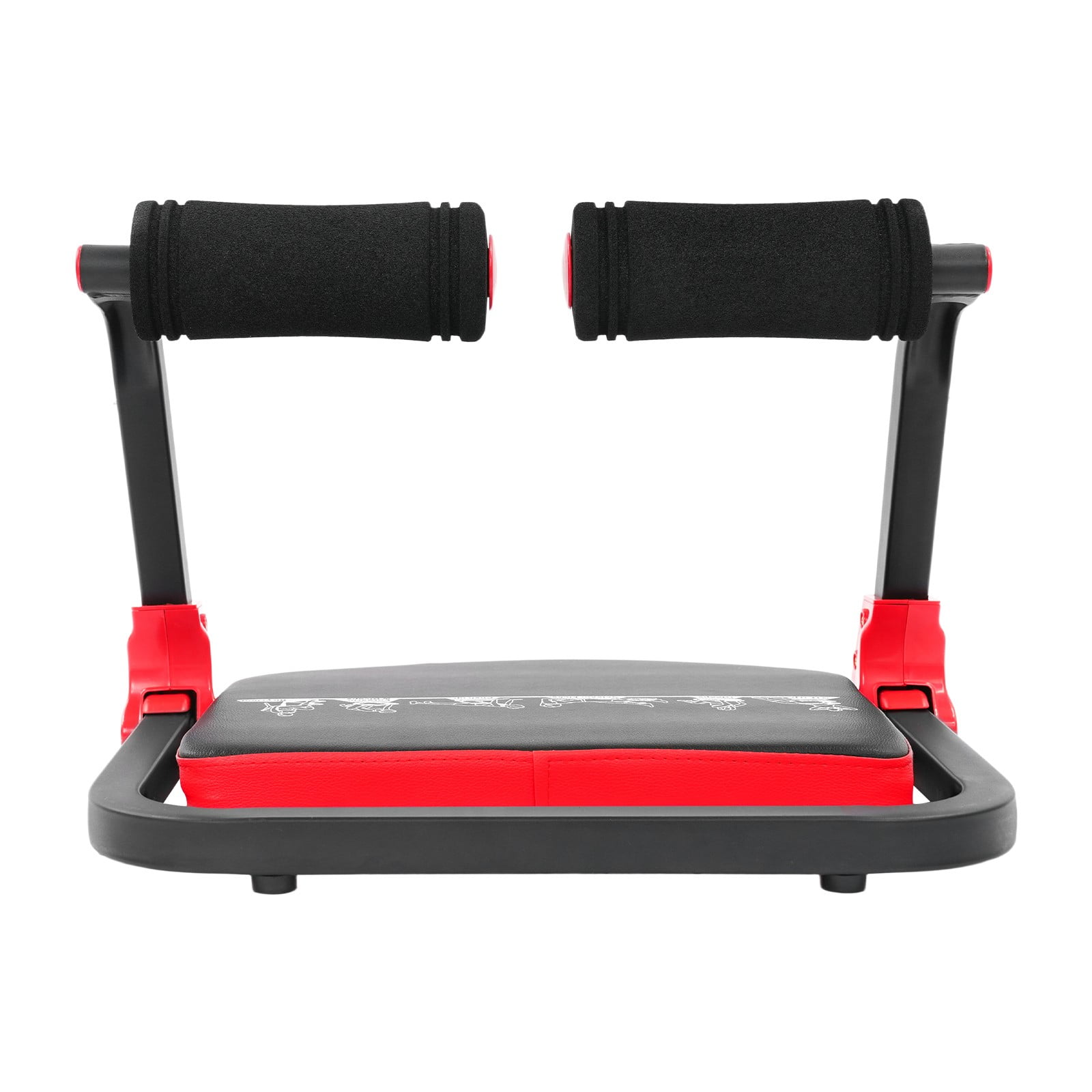 ToppiJoy Foldable Adjustable Ab Machine, Sit Up Exercise Equipment & Core Machine, Multifunctional Home Gym Fitness Workout Equipment Crunch Trainer Red