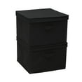 thumbnail image 4 of Household Essentials Square Storage Box With Lid, 15”x15”x10”, Canvas Sides With Sturdy Sides, Closet or Storage Room Organization, Includes Handle for Easy Access, Black Linen, 4 of 7