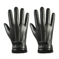 thumbnail image 1 of Men's Leather Winter Driving Gloves, Touchscreen Compatible, Warm & Stylish, PU Material, Ideal Gift, 1 of 6