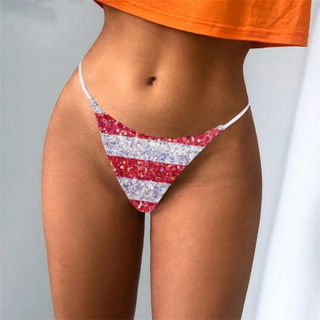 

nsendm Variety Pack Panties for Women Summer Snagging Resistance Ladies Transparent Silk Silky Bikini Panties for Women Underpants Red Large