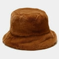 thumbnail image 2 of Diufon Winter Warm Bucket Hat for Women Plush Thickened Warm Brim Hats Trendy Fleece Lined Windproof Outdoor Caps, 2 of 2
