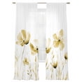 thumbnail image 7 of Yellow Spring Floral Sheer Curtains 108 Inch Length 2 Panels Set, Watercolor Botanical Summer Flower Voile Window Treatment Semi Sheer Long Curtains Drapes for Bedroom/Living Room/Kitchen 52"x108"x2, 7 of 7
