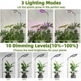 thumbnail image 4 of Luz de Cultivo de Plantas de Espectro Completo de 160 mm, Regulable, 72 LED, Luz de Relleno para Plantas, 3 Modos Regulables, Temporizador, A, 4 of 5