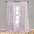 thumbnail image 5 of Ambesonne Geometric Curtains, Square Frames Image, Pair of 28"x84", Pink White Grey, 5 of 5