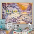 thumbnail image 1 of Designart Cottage sur Rivière dans la Forêt pendant Noël Cadre Flottant Traditionnel Art Mural, 1 of 4