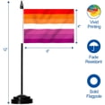 thumbnail image 3 of (2 pack) Anley Sunset Lesbian Pride Deluxe Desk Flag Set - 6 x 4 Inch Miniature Desktop Flag, 3 of 8