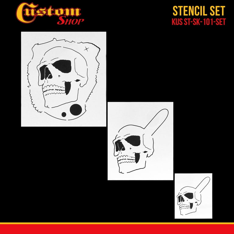The Five Skulls Airbrush Stencil Template 
