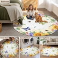 thumbnail image 5 of Spring Floral Round Area Rug 3Ft Washable Small Circle Rugs for Kitchen Entryway, Hydrangea Sunflowers Butterflies Watercolor Non-Slip Carpet Floor Mats Indoor Outdoor Carpet Runner Home Decor, 5 of 8