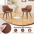 thumbnail image 5 of Giantex Dining Chair Set of 2, Upholstered PU Leather Armchair w/Curved Backrest, Wide Seat, Modern Accent Chairs, Brown, 5 of 6