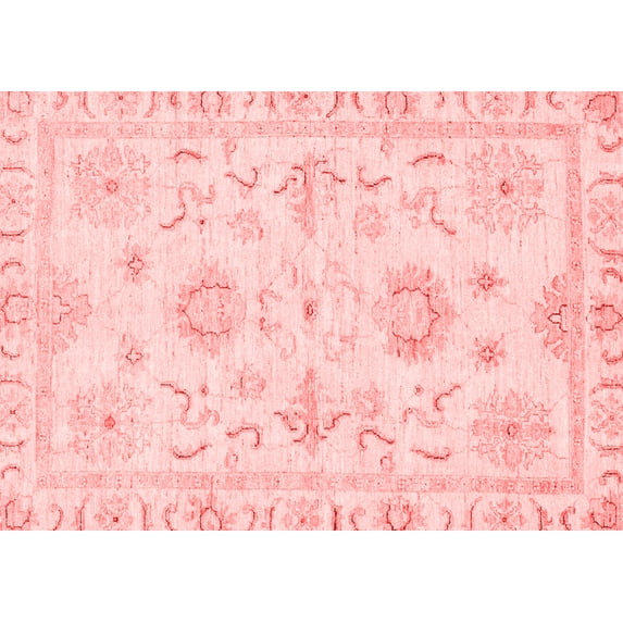 Ahgly Company Machine Washable Indoor Rectangle Oriental Red Traditional Area Rugs, 3' x 5'