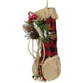 thumbnail image 4 of Northlight 5.75" Red Plaid and Burlap Christmas Stocking Ornament, 4 of 7