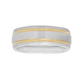 thumbnail image 3 of Mens Cobalt Double Grooved Gold Tone Striped Wedding Band - Mens Ring, 3 of 4