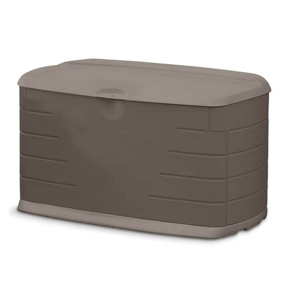 Caja Rubbermaid para almacenamiento exterior, tamaño mediano, 275 L, color marrón