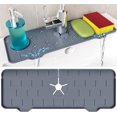thumbnail image 1 of HAHDAXIA Grey Kitchen Sink Faucet Splash Guard - Silicone Splash Guard for Sink - Prevents Water Splashes - Sink Splash Guard- Ideal Kitchen Sink Accessory - Durable and Effective Splash Prot, 1 of 7