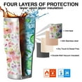 thumbnail image 7 of 30oz Pioneer Tumbler Stainless Steel Vacuum Colorful Floral Insulated Travel Coffee Mug with Splash-Proof Lid Metal Straw White, 7 of 7