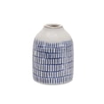 thumbnail image 3 of Melrose Etched Checker Ceramic Bud Vase - 6.5" - White and Blue - Set of 2, 3 of 4