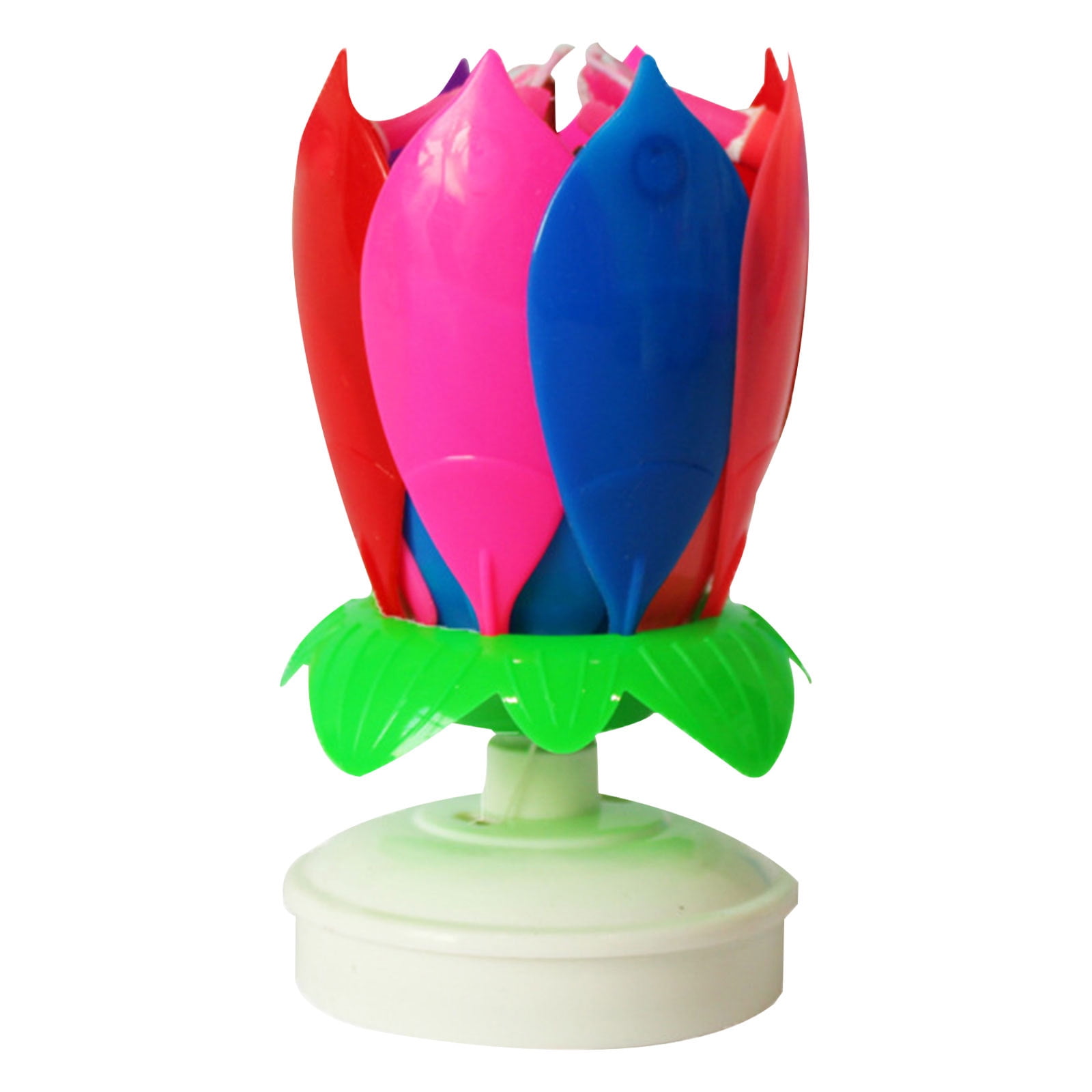 TBOLINE Cake Candle Electronic Rotating Lotus Candles Double Layer