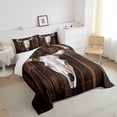 thumbnail image 2 of YST Hunting Deer Twin Size Comforter Set,Exotic Deer Skull Bedding Set,Rustic Farmhouse Style Quilt Set,Country Old Barn Door Down Comforter Soft Breathable Farmhouse Bed Set,Brown White, 2 of 5
