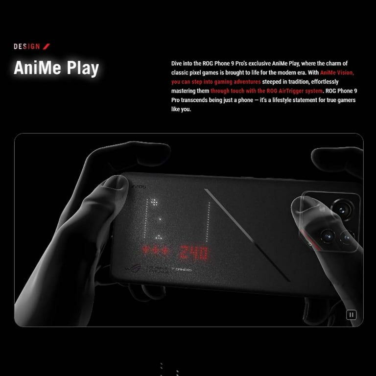 ROG Phone 9 Pro 16GB RAM 512GB ROM ブラック ASUS ROG Phone 9 Pro Unlocked Android Phone, US Version