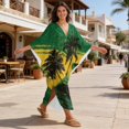thumbnail image 5 of DISNIMO Jamaican Flag Print Kaftan Dress for Women Palm Tree Printed Plus Size V Neck Swimsuit Cover up Casual Loose Bathing Suit Cover Batwing Sleeve Caftan Dresses Soft Loungewear, 5 of 7