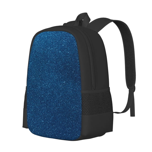 Easygdp Deep Blue Glitter Mochila de Gran Capacidad Minimalista Ideal para Escuela, Viajes y Uso Diario