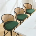 thumbnail image 4 of ANMINY Rattan Swivel Bar Stools Set of 4, 29" Bar Height with Rattan Back and Metal Legs, Mid-Century Modern Armless Boucle Fabric Barstools Seat, Upholstered Bar Height Stools for Kitchen Island, 4 of 12