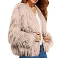 thumbnail image 2 of Ltctricy Fluffy Coat for Women Casual Fleece Fuzzy Outerwear Winter Warm Open Front Long Sleeve Plush Jacket, 2 of 7