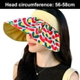 thumbnail image 2 of 56-58cm hat circumference female summer anti-ultraviolet sunshade sunscreen hat empty top cover face sun hat outdoor hat - red, 2 of 5
