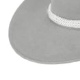 thumbnail image 3 of Visland Womens Mens Faux Felt Western Cowboy Hat, Fedora Outdoor Wide Brim Travel Hat with Strap, 3 of 3