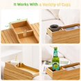 thumbnail image 6 of Couch Cup Holder, Anti Falling Couch Drink Holder, Natural Bamboo Sofa Cup Holder Armrest Tray, More Safe for You Family, Portable Couch Arm Tray Table for Remote/Snacks/Cellphone/Drinks/Cup, 6 of 6
