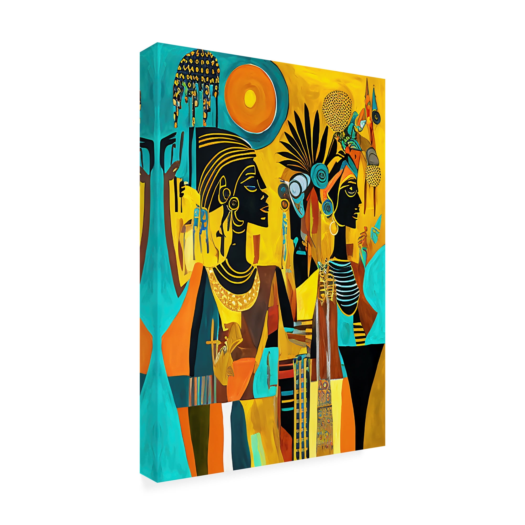 Canvas Wall Art - Ray Heere 'Mid Century Celebration Of All Cultures 27' Wall Art for Living Room, Bedroom, or Office Décor by Trademark Fine Art - 12 x 19 Inches