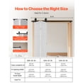 thumbnail image 6 of VEVOR Bi-Folding Sliding Barn Door Hardware Track Kit, 52" Top Mount Track Kit, Slide Smoothly & Quietly, Heavy Duty, Easy to Install, Suitable for Two 24" Closet Pantry Laundry Doors (Not Included), 6 of 9