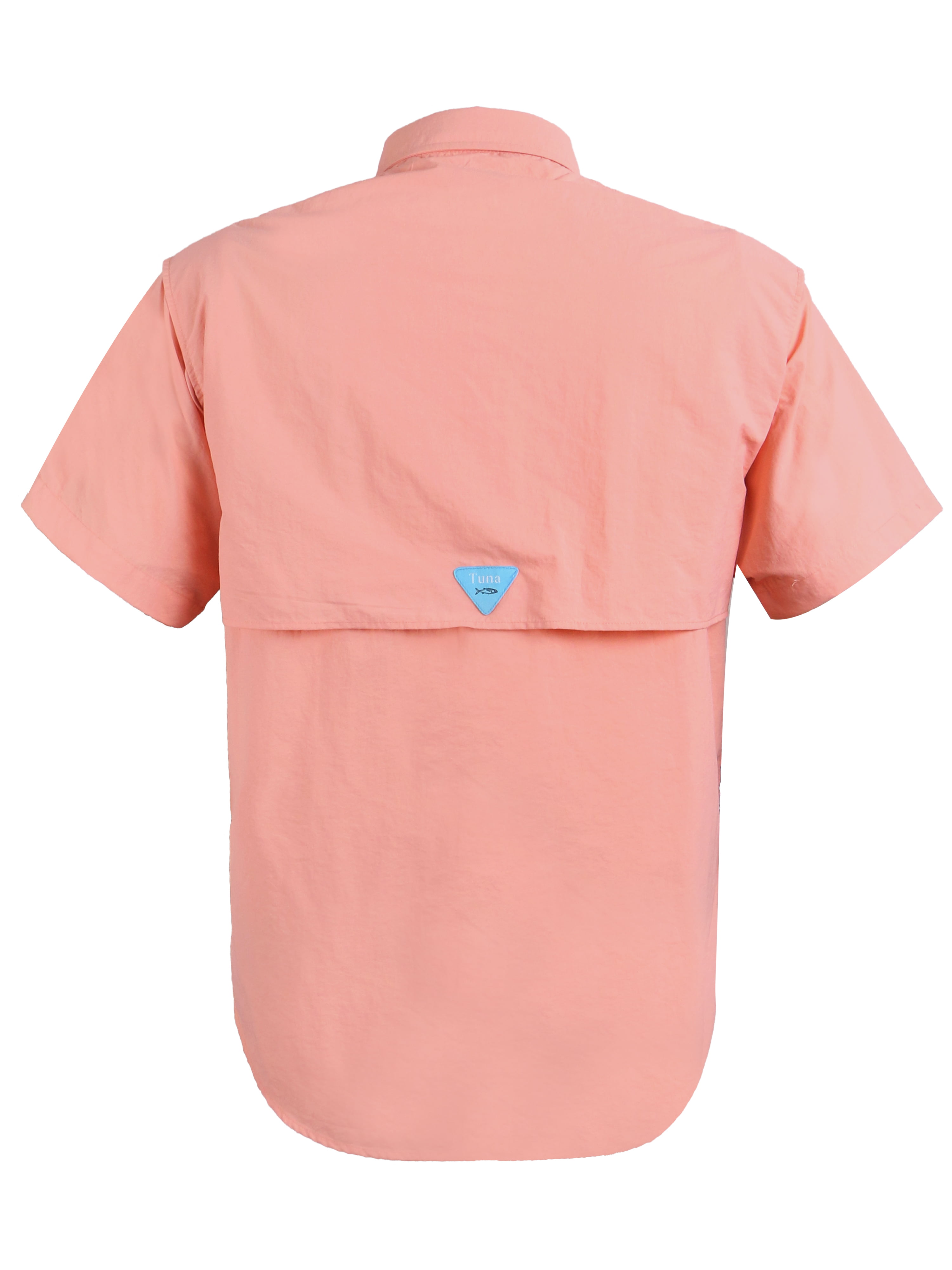 Spicy Tuna Shirt Mens Large Pink Button Up Short Sleeve Fishing Outdoor