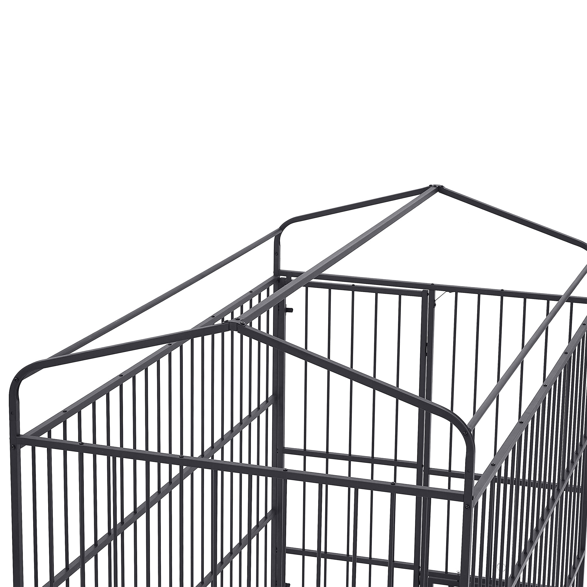 Pefilos 71" Outdoor Dog Playpen with Roof Cover, Heavy Duty Dog Kennel House, Dog Cage Fence with Secure Lock, Feeding Bowl, Black Pefilos 71" Outdoor Dog Playpen with Roof Cover, Heavy Duty Dog Kennel House, Dog Cage Fence with Secure Lock, Feeding Bowl, Black