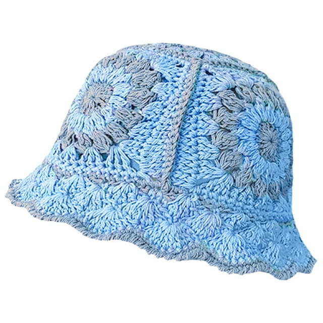 Chapeaux Seau Polyvalents pour Femmes - Chapeau de Pêcheur Rétro Tricoté Color Block Respirant Quotidien