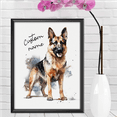 thumbnail image 5 of Lotusprinthandmade Personalized Name German Shepherd Lover Watercolor Style Canvas 12" x 8", german shepherd canvas wall art, german shepherd canvas, german shepherd wall art canvas, 5 of 5