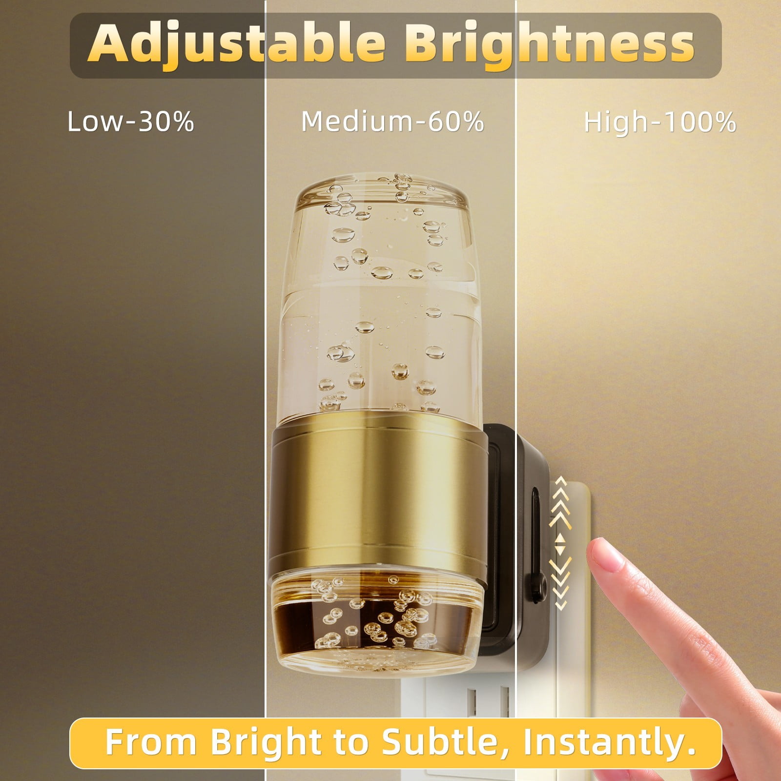 LED Night Lights Plug into Wall, 2 Pack Acrylic Night Light,Dimmable Nightlight