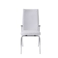thumbnail image 5 of Metal Dining Chair, Vegan Faux Leather, Set of 2, White, Chrome- Saltoro Sherpi, 5 of 5