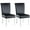 Black, variant on Milan Maria Black Faux Leather Parson Side Chair w/ Acrylic Legs (Set of 2)
