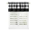 thumbnail image 5 of Woven Trends Kitchen Curtains and Valances Set, Classic Country Plaid Checkered Premium Cotton Blend, Cafe Curtains Tier & Valance Set, Rod Pocket, 57" x 24", Black, 5 of 5