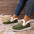 thumbnail image 4 of Green Women'S Fashion Canvas Shoes With Fleece Lining And Thick Sole For Comfortable Fit, 4 of 9