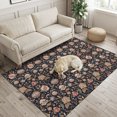 thumbnail image 2 of Area Rugs 3'x5', Paisley Botanical Carpet Runner Indoor Outdoor Rugs Home Decor Aesthetic, Vintage Blossom Foliage Black Non Slip Mats Washable Accent Rug for Living Room Bedroom, 2 of 8