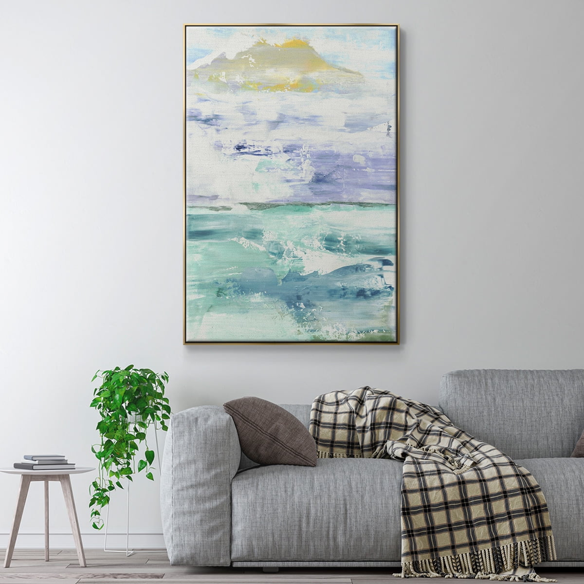 Fantasy Seascape Framed Premium Gallery Wrapped Canvas - Ready to Hang - 27 x 41 - Gold Floating Frame