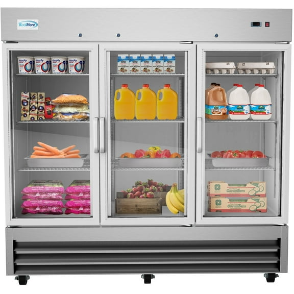 Koolmore 81 in. Three-Door Reach-In Refrigerator - 72 Cu Ft. Stainless Steel RIR-3D-GD