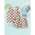 thumbnail image 2 of JYYYBF Toddler Boys Summer Shorts Sets Tropical Tree Checkerboard Print Tank Tops and Drawstring Shorts Sets, 2 of 7