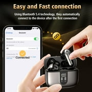 VEATOOL Bluetooth Headphones True Wireless Earbuds 65H Playback Power Display Earphones with Wireless Charging Case IPX7 Waterproof in-Ear Earbuds with Mic for TV Smart Phone Computer Laptop