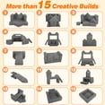 thumbnail image 3 of HSUNNS Modular Kids Couch Play Set, 12 PCS Indoor Sponge Sofa for Playroom and Living Room, Gray, 3 of 10