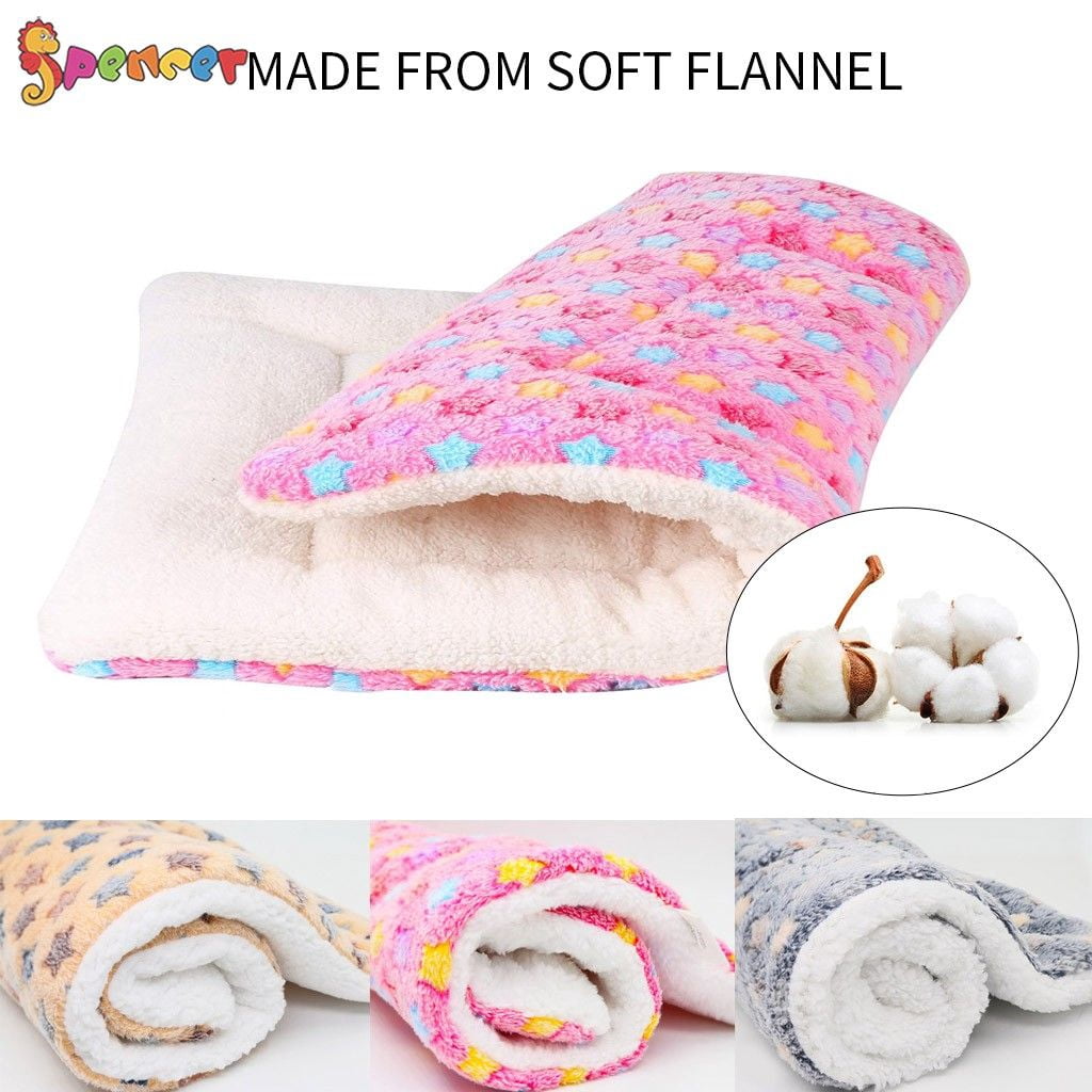 Spencer Large Dog Cat Pet Sleep Mat Soft Warm Reversible Fleece Crate Bed Mat Kennel Cage Cushion for Large Medium Small Dog Cat (L, Pink)